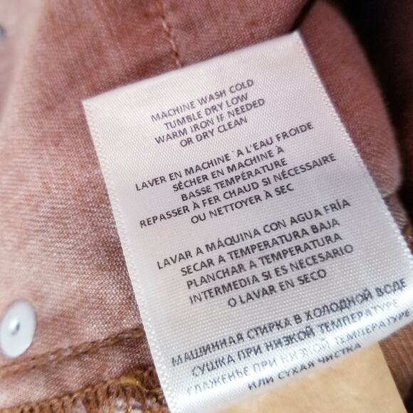 Re/Done 70s Ultra High Rise Stove Pipe Brown Jeans Frayed Hem Button Fly - Picture 12 of 16